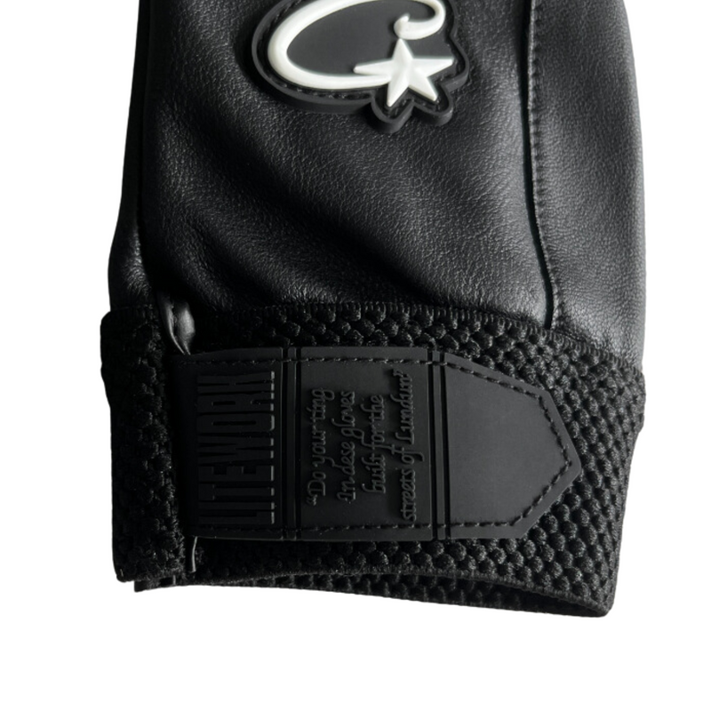 Luva Corteiz Genuine Cowhide Black Leather